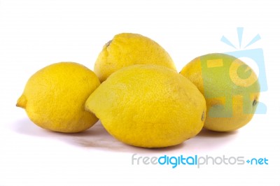 Lemons On White Stock Photo