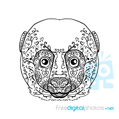 Lemur Head Mandala Stock Image