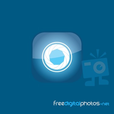 Lens Camera Button Icon Flat   Illustration  Stock Image