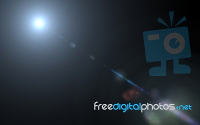 Lens Flare Dusty With Black Background Stock Image