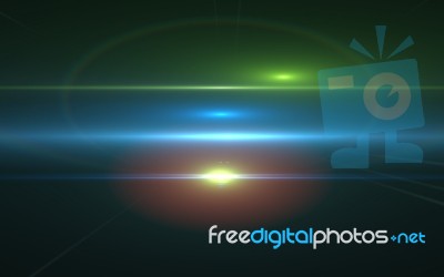 Lens Flare Light Over Black Background.  Easy Replacement Composite Layer In Screen Mode.abstract Of Lighting For Background Stock Image