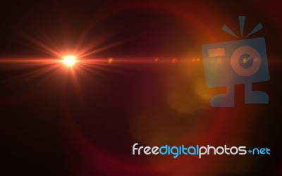 Lens Flare Light Over Black Background. Easy To Add Overlay Or S… Stock Image