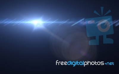 Lens Flare Or Star Flare In Black Background.modern Nature Flare Effect With Black Background For Overlay Design Stock Image