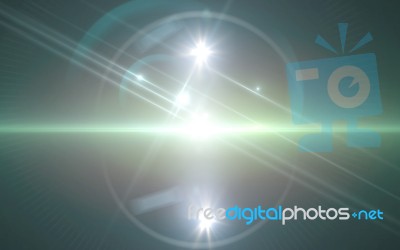 Lens Flare Or Star Flare In Black Background.modern Nature Flare Effect With Black Background For Overlay Design Stock Image