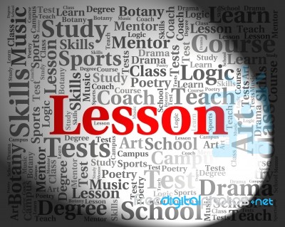 Lesson Word Means Sessions Lessons And Session Stock Image