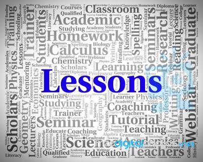 Lessons Word Indicates Seminar Words And Classes Stock Image