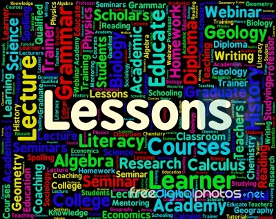 Lessons Word Means Classes Words And Lecture Stock Image