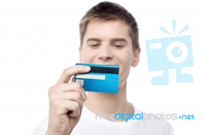 Let Me Look My Card's Validity ! Stock Photo