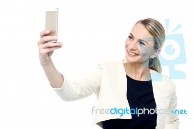 Let's Take A Selfie ! Stock Photo