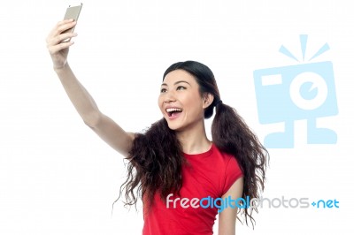 Let's Take A Selfie ! Stock Photo