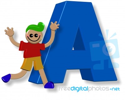 Letter A Boy Stock Image