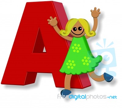 Letter A Girl Stock Image