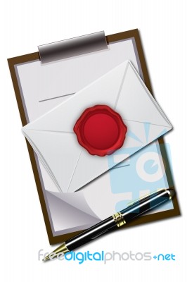 Letter And Letter Pad Stock Image