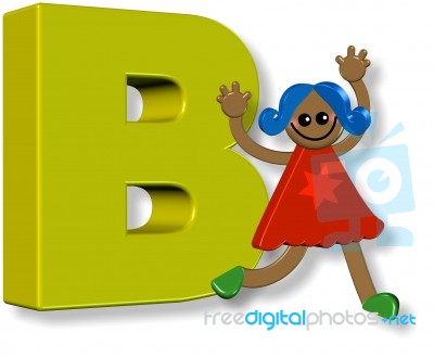 Letter B Girl Stock Image