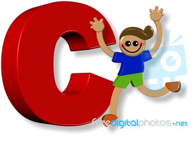 Letter C Boy Stock Image