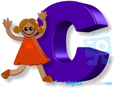 Letter C Girl Stock Image