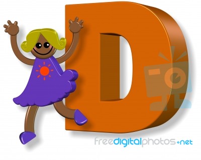 Letter D Girl Stock Image