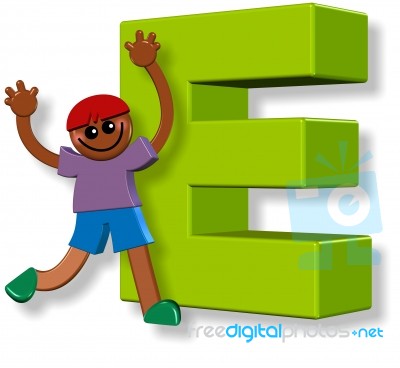 Letter E Boy Stock Image