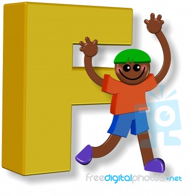 Letter F Boy Stock Image