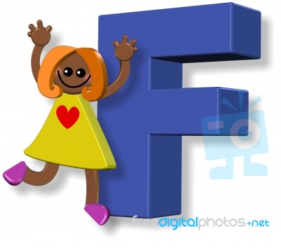 Letter F Girl Stock Image