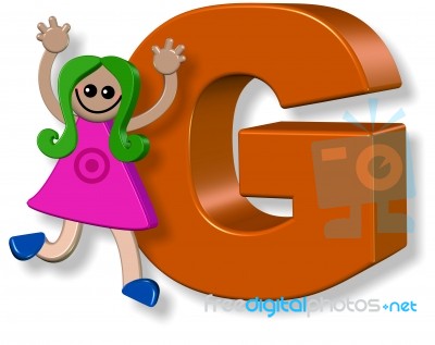 Letter G Girl Stock Image