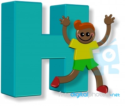 Letter H Boy Stock Image