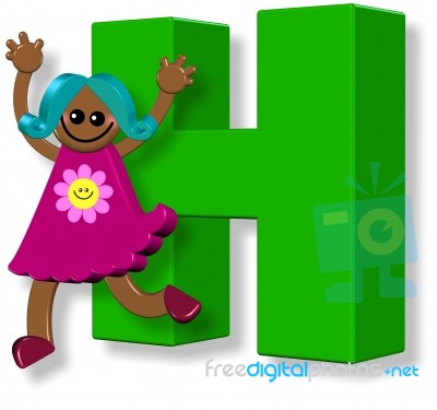 Letter H Girl Stock Image