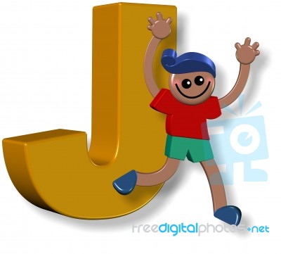 Letter J Boy Stock Image