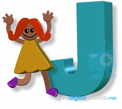 Letter J Girl Stock Image