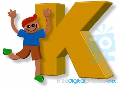 Letter K Boy Stock Image