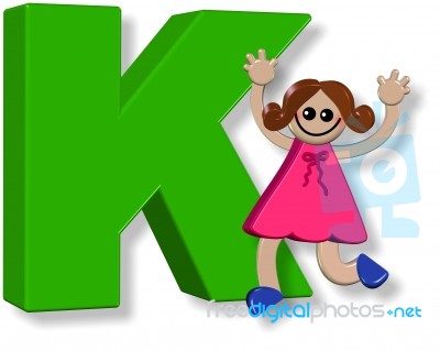 Letter K Girl Stock Image