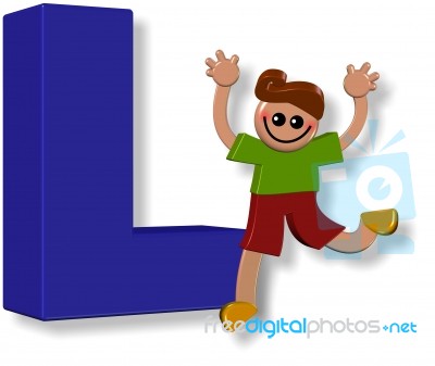 Letter L Boy Stock Image