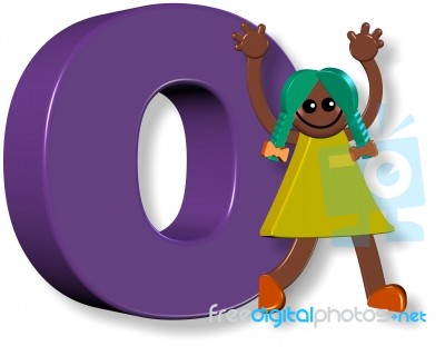 Letter O Girl Stock Image