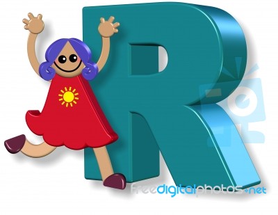 Letter R Girl Stock Image