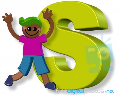 Letter S Boy Stock Image