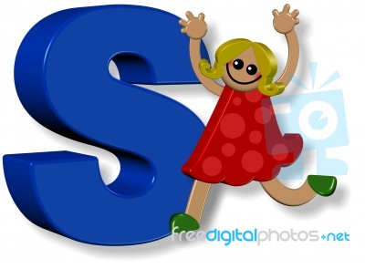 Letter S Girl Stock Image