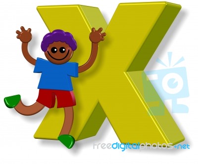 Letter X Boy Stock Image