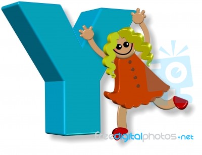 Letter Y Girl Stock Image