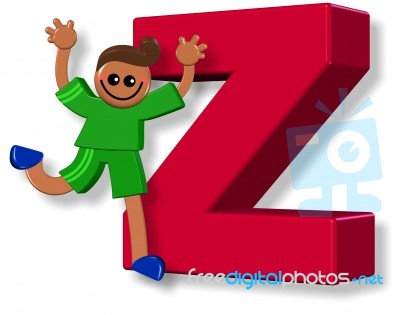 Letter Z Boy Stock Image