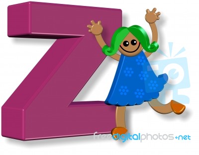 Letter Z Girl Stock Image