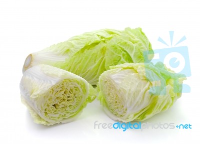 Lettuce Heart On A White Background Stock Photo