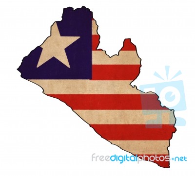 Liberia Map On Liberia Flag Drawing ,grunge And Retro Flag Serie… Stock Image