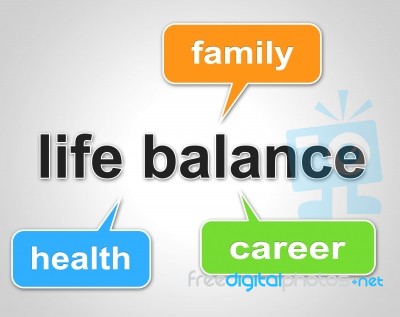 Life Balance Means Equal Value And Balanced Stock Image