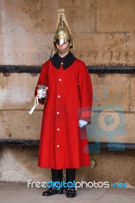 Lifeguard Of The Queens Household Cavalry Stock Photo