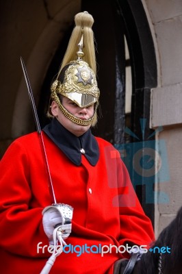 Lifeguard Of The Queens Household Cavalry Stock Photo