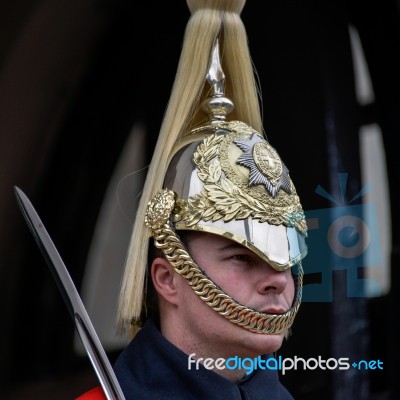 Lifeguard Of The Queens Household Cavalry Stock Photo