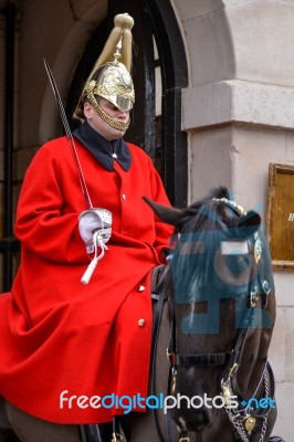 Lifeguard Of The Queens Household Cavalry Stock Photo