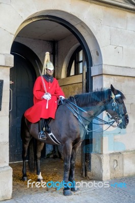 Lifeguard Of The Queens Household Cavalry Stock Photo