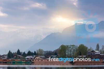 Lifestyle  Local Village Mountain Background  Along  The Border Stock Photo