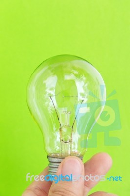 Light Blub In Hand Stock Photo